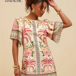 Floral Mini Dress - Pink and Cream